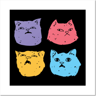 Different Funny Cat Faces Posters and Art